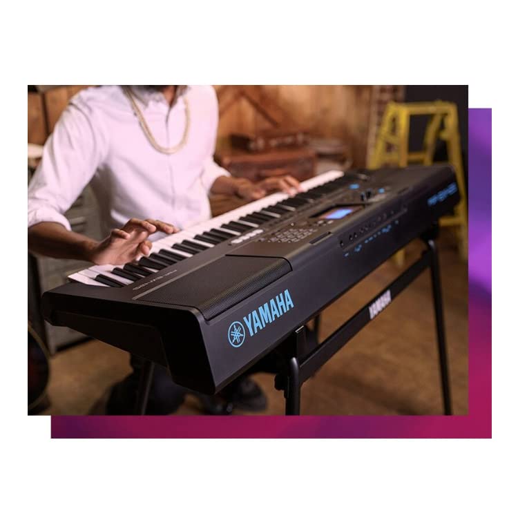 Yamaha  76 Key Touch Sensitive Advanced Portable Keyboard  with Pro Quality Sound  Music Rest  and Power Adapter   PSREW425 
