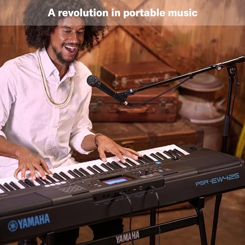 Yamaha  76 Key Touch Sensitive Advanced Portable Keyboard  with Pro Quality Sound  Music Rest  and Power Adapter   PSREW425 