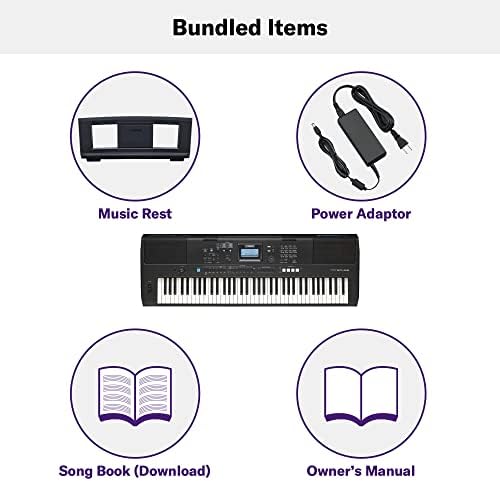 Yamaha  76 Key Touch Sensitive Advanced Portable Keyboard with Power Adapter  PSREW425 