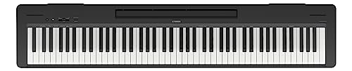 Yamaha  88 Key Digital Piano with Weighted  Sound Boost  Compact Design  Keyboard  Music Rest  and Foot Switch for Home Practice or Travel   P143B 