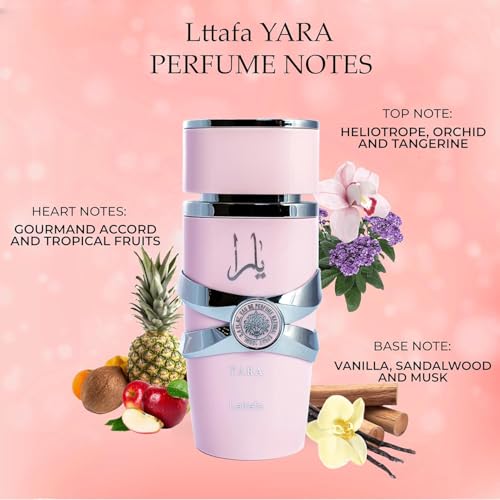Yara Eau De Parfum Rosa 3.4 fl oz (3.4 fl oz) para fragancia femenina de larga duración