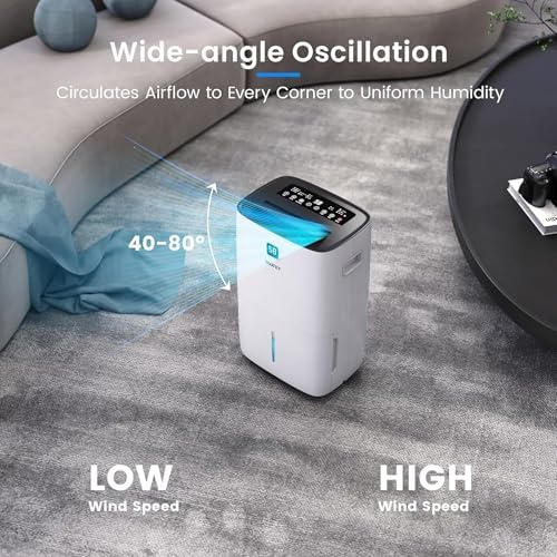 Yaufey 150 Pints Dehumidifier for Home  Basement and Large Room up to 7000 Sq  Ft   with Drain Hose  Timer  Intelligent Humidity Control and Large Water Tank