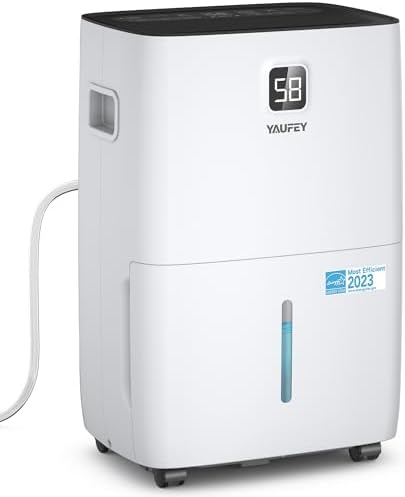 Yaufey 150 Pints Dehumidifier for Home  Basement and Large Room up to 7000 Sq  Ft   with Drain Hose  Timer  Intelligent Humidity Control and Large Water Tank