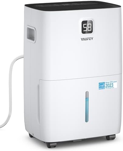 Yaufey 5000 Sq  Ft  Energy Star Certified Dehumidifier  Max 80 Pints Dehumidifier for Basement with Drain Hose  Smart Compressor with Intelligent Humidity Control  Dehumidifiers for Home Bedroom