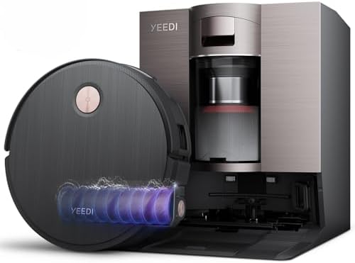 Yeedi M14 Plus Robot Vacuum and Mop  18 000Pa Suction  OZMO Roller Instant Self Washing Mopping  167  Smart Dynamic Hot Wash & Auto Dry  ZeroTangle 3 0 Anti Hair Brush  All in One Omni Station  Black