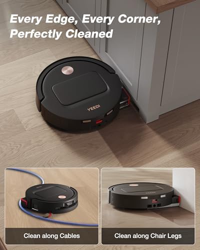 Yeedi M14 Plus Robot Vacuum and Mop  18 000Pa Suction  OZMO Roller Instant Self Washing Mopping  167  Smart Dynamic Hot Wash & Auto Dry  ZeroTangle 3 0 Anti Hair Brush  All in One Omni Station  Black