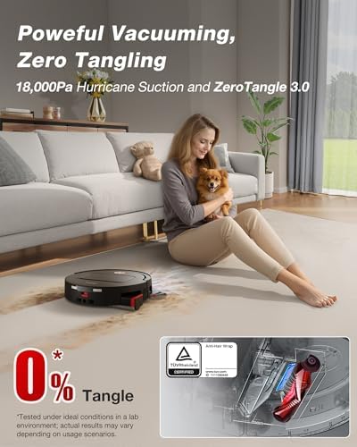 Yeedi M14 Plus Robot Vacuum and Mop  18 000Pa Suction  OZMO Roller Instant Self Washing Mopping  167  Smart Dynamic Hot Wash & Auto Dry  ZeroTangle 3 0 Anti Hair Brush  All in One Omni Station  Black