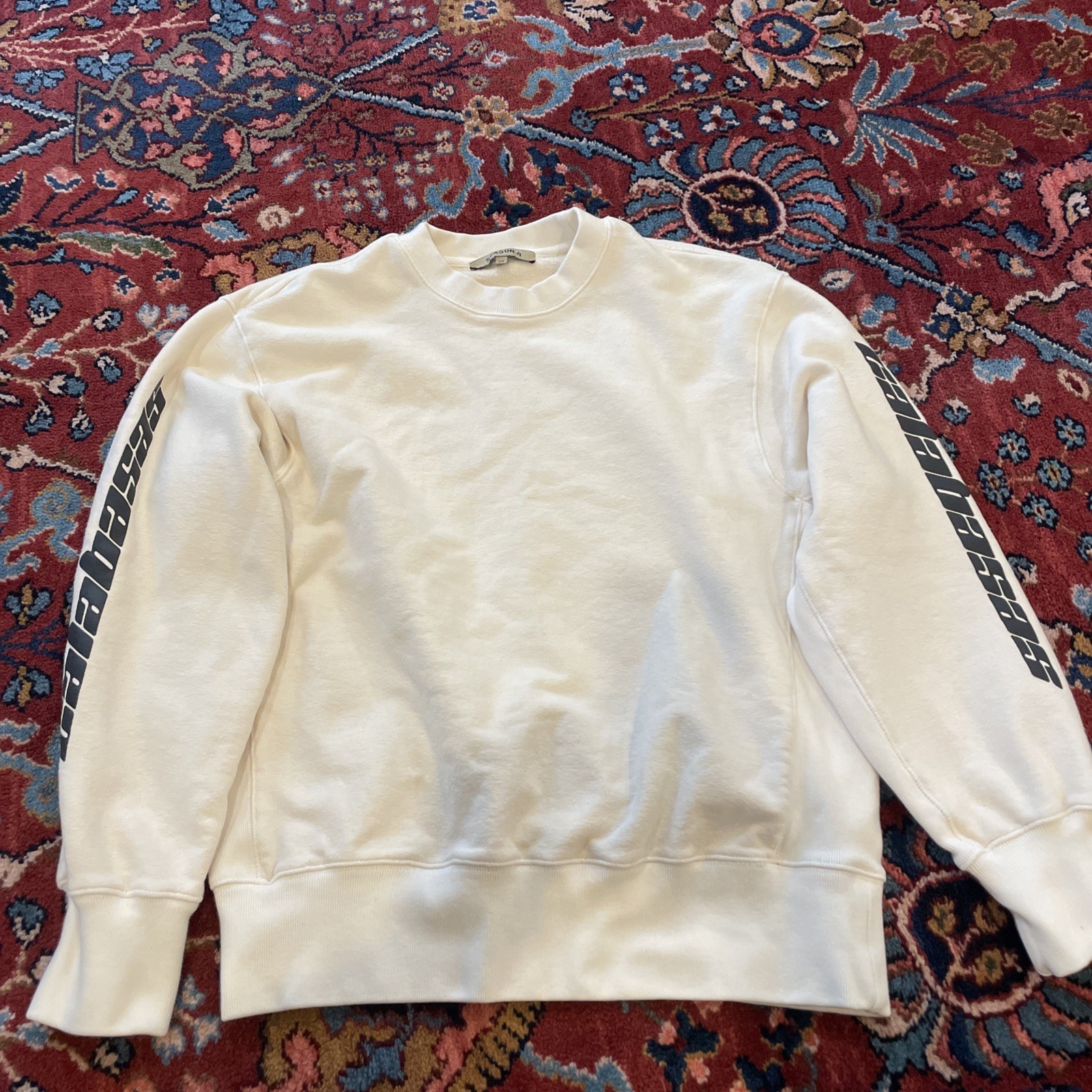Yeezy Season 4 Calabasas Sweatshirt Kanye West Birch Off White Size XS