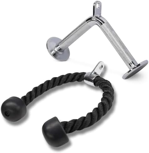 Yes4All Cable Machine Attachment  Row Handles  Tricep Rope  Straight Bar  V Bar  LAT Pulldown Accessories Load 880 LB for Home Gym