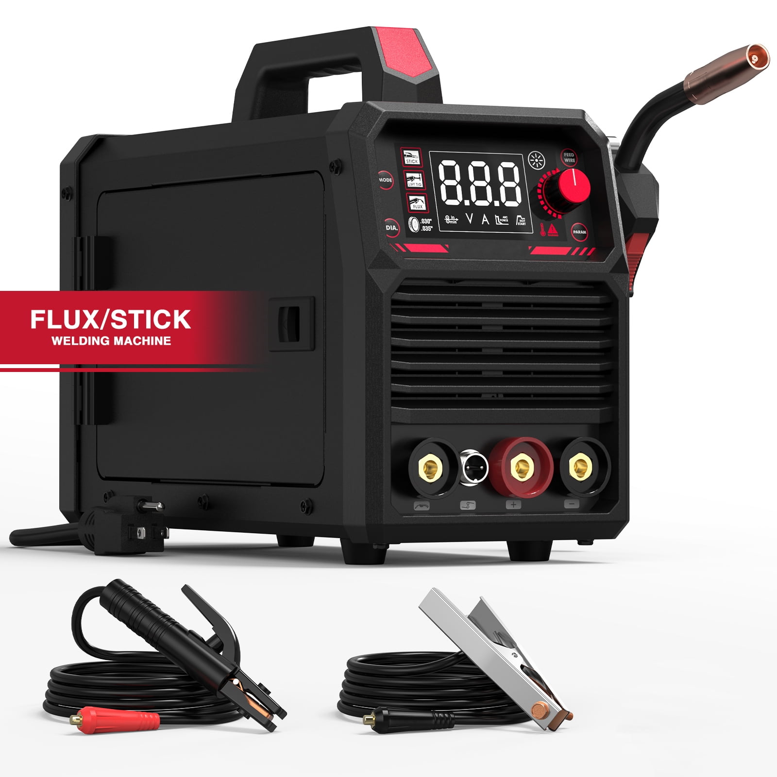 YesWelder 135Amp MIG/Stick 2 in 1 Inverter Welder with Flux Core Gasless  Black
