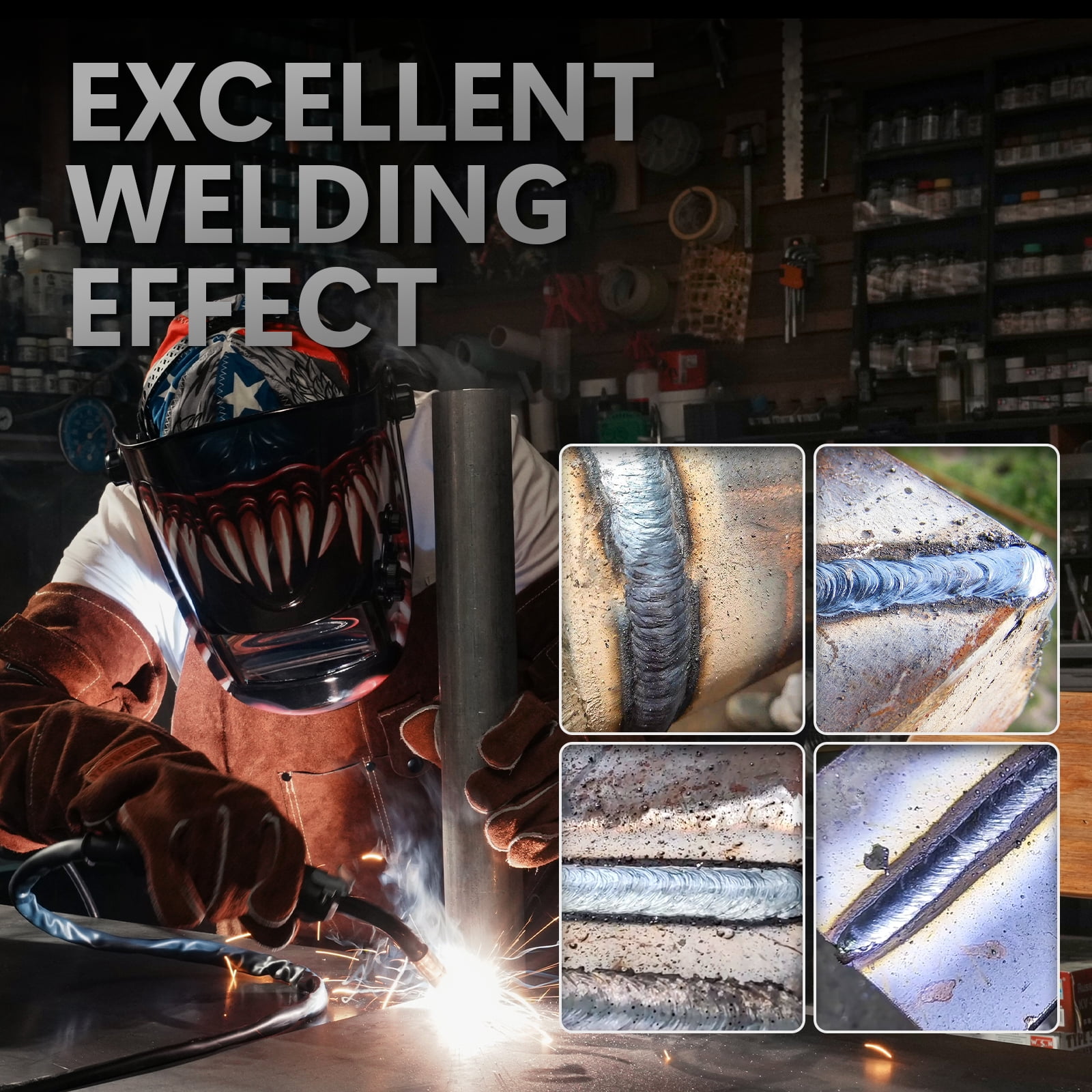 YesWelder 135Amp MIG/Stick 2 in 1 Inverter Welder with Flux Core Gasless  Black