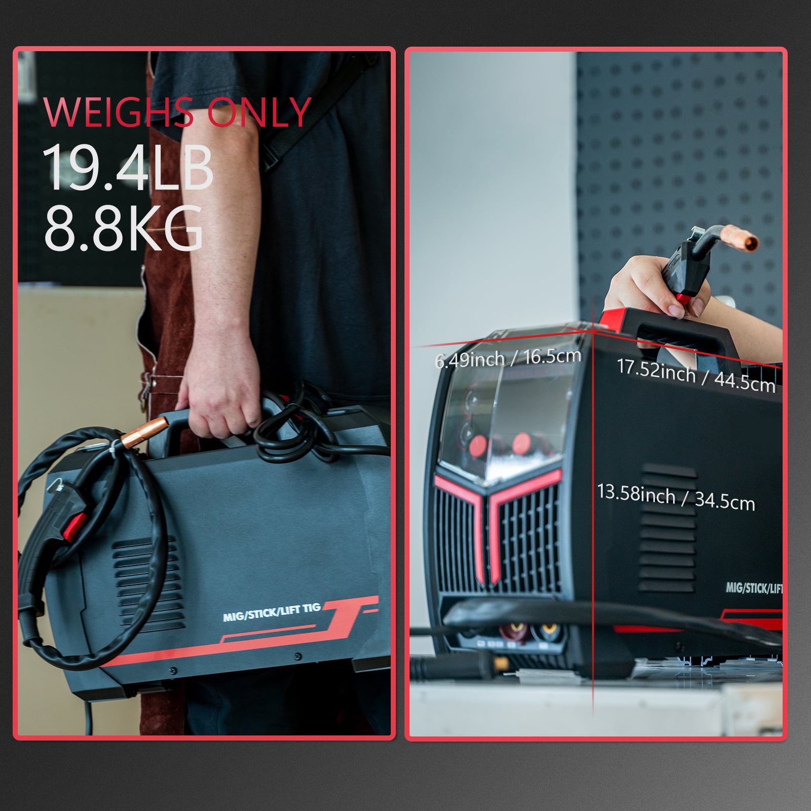 Yeswelder 160Amp MIG Welder  Gas/Flux MIG  Stick  Dual Voltage 110V/220V  LED Display  Synergic Control