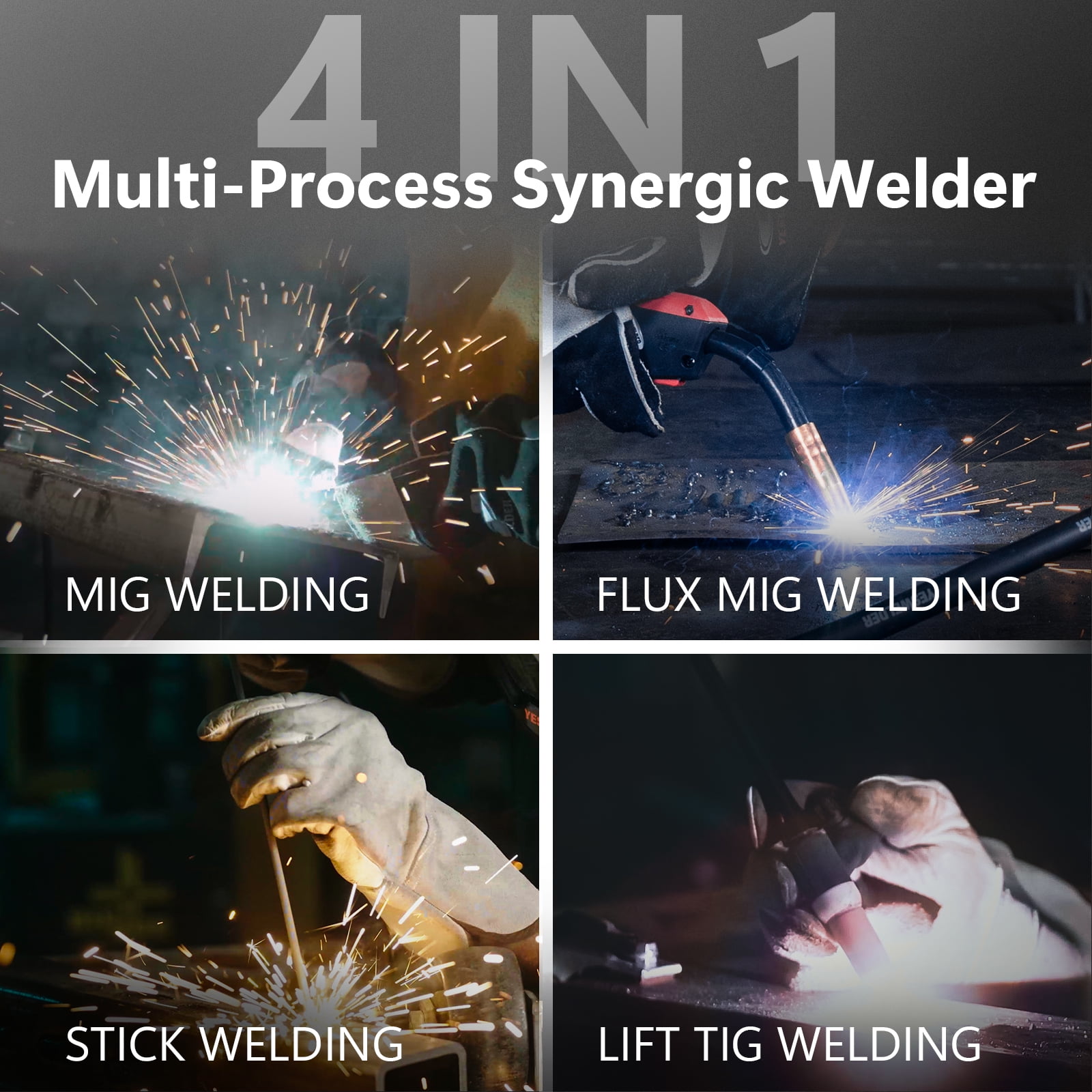 Yeswelder 160Amp MIG Welder  Gas/Flux MIG  Stick  Dual Voltage 110V/220V  LED Display  Synergic Control