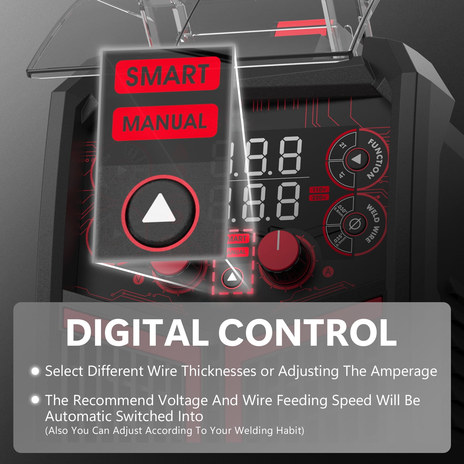 Yeswelder 160Amp MIG Welder  Gas/Flux MIG  Stick  Dual Voltage 110V/220V  LED Display  Synergic Control