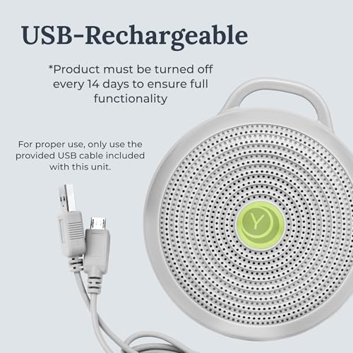 Yogasleep Hushh Portable White Noise Sound Machine for Baby  3 Soothing Natural Sounds with Volume Control  Compact Size  Noise Canceling for Sleep Aid  Office Privacy  & Meditation  Registry Gift
