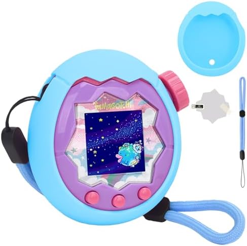 YouKnow Silicone Case for Tamagotchi Paradise Interactive Toy Digital Pet  with Screen Protector and Wrist Strap  Blue