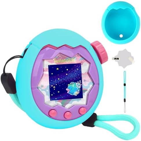 YouKnow Silicone Case for Tamagotchi Paradise Interactive Toy Digital Pet  with Screen Protector and Wrist Strap  Blue
