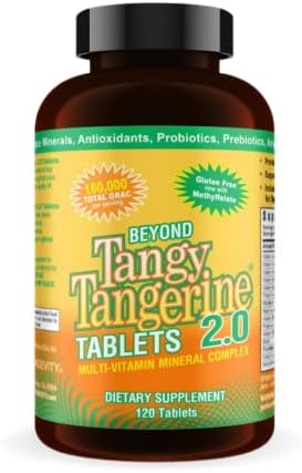 Youngevity Beyond Tangy Tangerine 2 0 Multi Vitamin & Mineral Complex   Made with Natural & Whole Foods   160 000 ORAC   120 Tablets   3 Pack