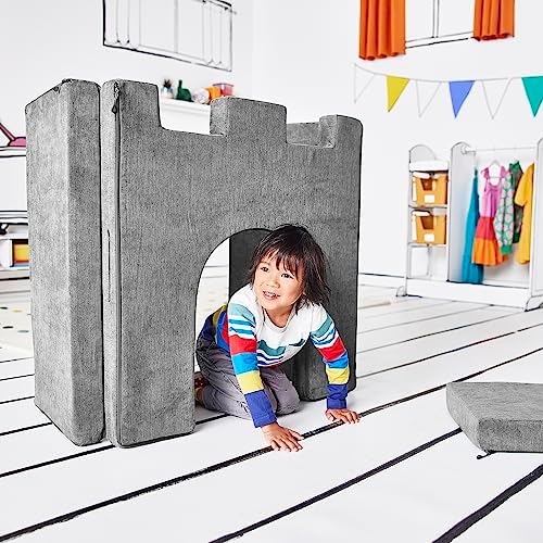 Yourigami Kids and Toddler Play Gym  Playroom Couch Set  Durable Modular Design  Green Meadows