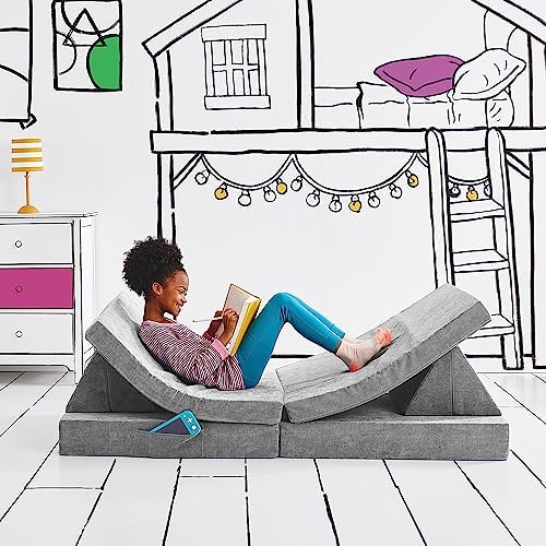 Yourigami Kids and Toddler Play Gym  Playroom Couch Set  Durable Modular Design  Green Meadows