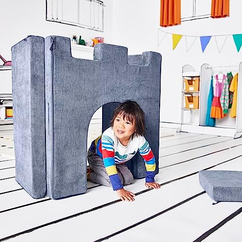 Yourigami Kids and Toddler Play Gym  Playroom Couch Set  Durable Modular Design  Green Meadows