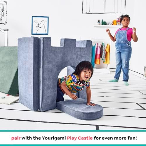 Yourigami Kids and Toddler Play Gym  Playroom Couch Set  Durable Modular Design  Green Meadows