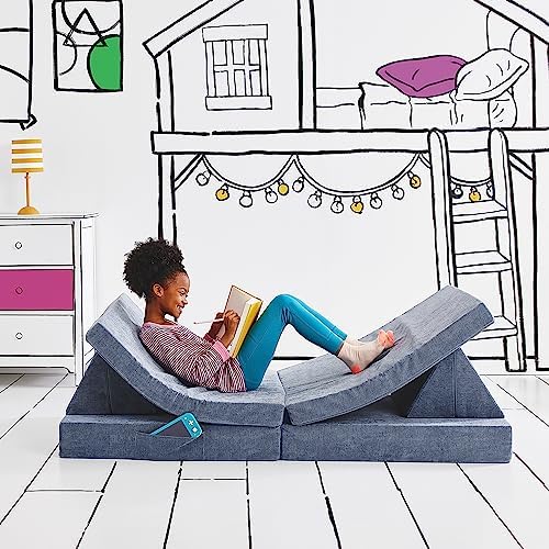 Yourigami Kids and Toddler Play Gym  Playroom Couch Set  Durable Modular Design  Green Meadows