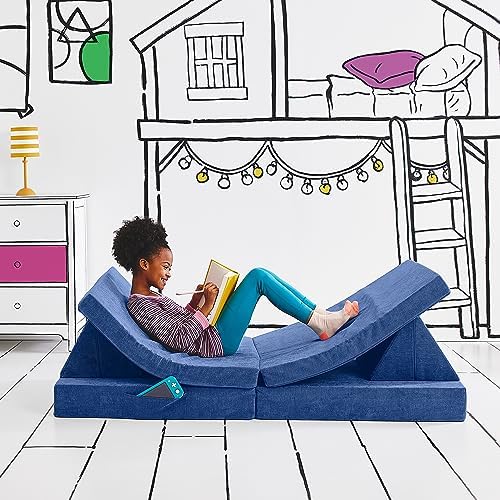 Yourigami Kids and Toddler Play Gym  Playroom Couch Set  Durable Modular Design  Green Meadows