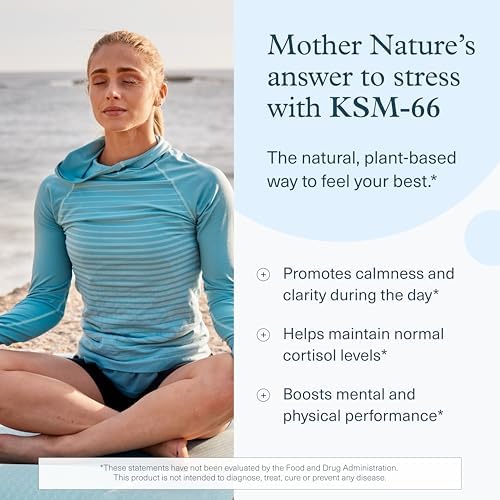 Youtheory Ashwagandha   1 000 mg   Stress & Cortisol Support Supplement   Adaptogenic Herbal Blend with KSM 66 Ashwagandha & Ginger   90 Vegetarian Capsules