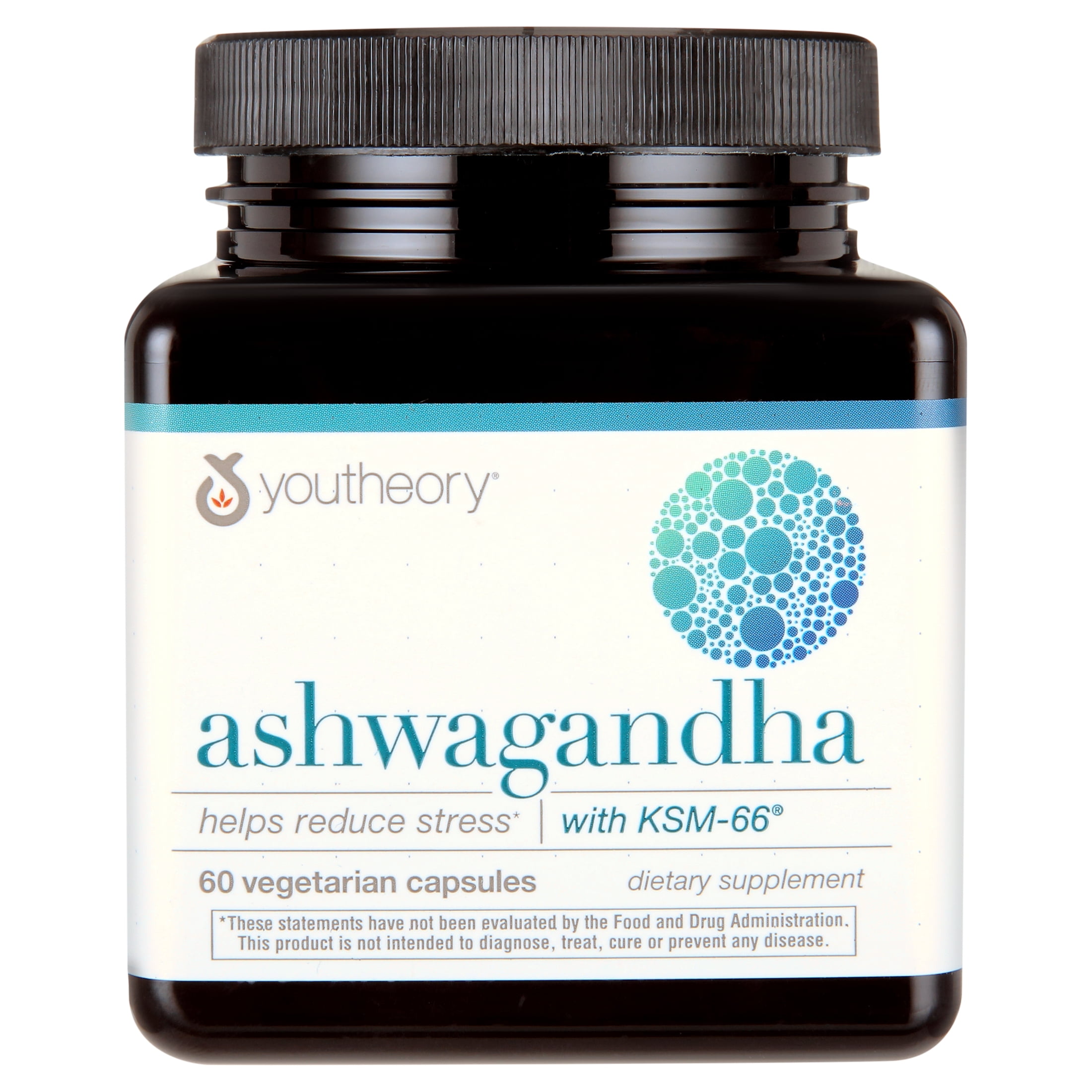 Youtheory Ashwagandha with KSM 66 Vegetarian Capsules  60 ct