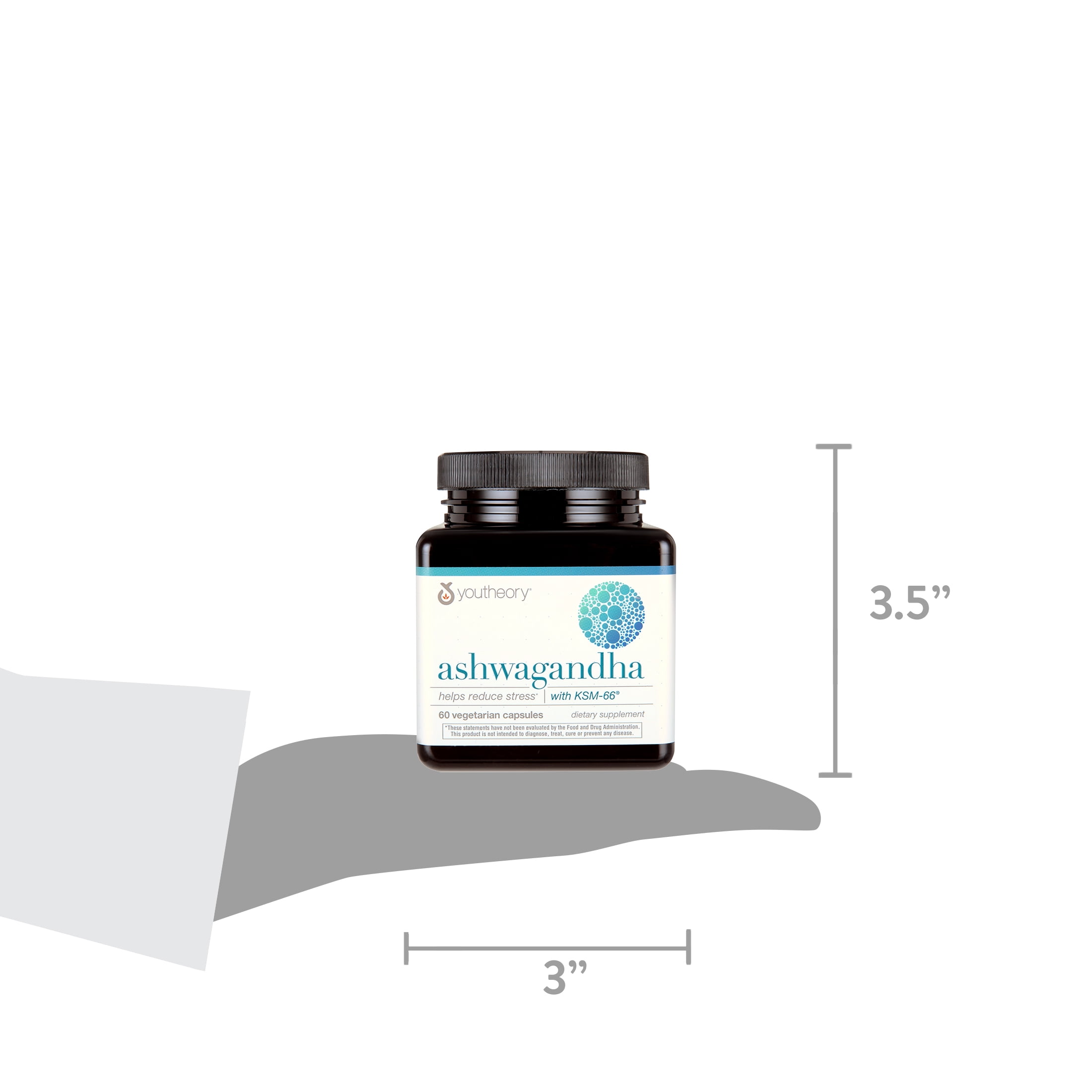 Youtheory Ashwagandha with KSM 66 Vegetarian Capsules  60 ct