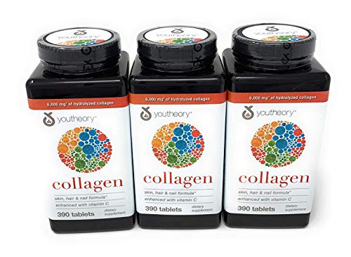 youtheory colágeno fórmula avanzada 1, 2 y 3, Greatitems paquete de 3 (390 comprimidos)