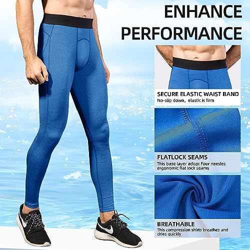 Yuerlian Mens Compression Pants Athletic Base Layer Tights Leggings for Workout Running Sport Gym Yoga