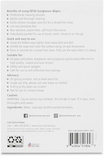 ZEISS Pre Moistened Lens Cleaning Wipes  600 Count