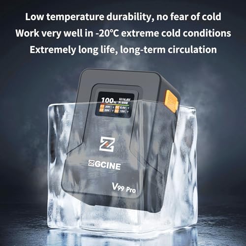 ZGCINE V Mount Battery V99 Pro  99Wh with Max 100W Output/Input  1 5H Full Charge Requires PD100W Charger   with USB C  D TAP  Dual DC Ports  OLED Screen  for Camera  Camcorder  Monitor  Video Light