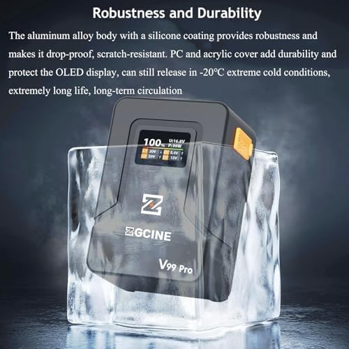 ZGCINE V Mount Battery V99 Pro PD100W Fast Charging 6400mAh 94 72Wh 14 8V Mini V Mount Battery with D Tap/Dual USB C/BP/Dual DC Ports/OLED Screen for Camera  Camcorder Phone Monitor Video Light