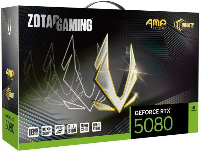 ZOTAC AMP Extreme Infinity GeForce RTX 5080 16GB GDDR7 PCI Express 5 0 x16 ATX Graphics Card ZT B50800B 10A