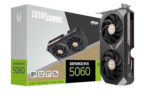 ZOTAC Gaming GeForce RTX 5060 AMP DLSS 4 8GB GDDR7 128 bit 28 Gbps PCIE 5 0 Gaming Graphics Card  IceStorm 2 0 Cooling  ZT B50600F 10M