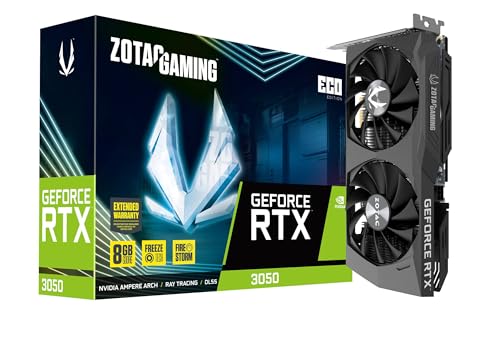 ZOTAC Gaming GeForce RTX  3050 ECO Edition 8GB GDDR6 128 bit 14 Gbps PCIE 4 0 Gaming Graphics Card  Active Fan Control  Freeze Fan Stop  ZT A30500K 10M