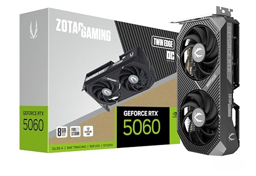 ZOTAC Gaming GeForce RTX 5060 Twin Edge OC DLSS 4 8GB GDDR7 128 bit 28 Gbps PCIE 5 0 Gaming Graphics Card  SFF Ready Compact Card  ZT B50600H 10M