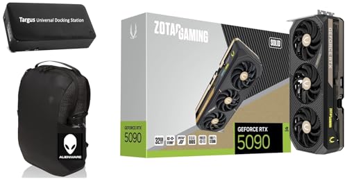 ZOTAC Gaming GeForce RTX 5090 Solid 32 GB GDDR7 GPU  512 bit  2407 MHz  28 Gbps  PCI Express 5 0 x16  IceStorm 3 0 Advanced Cooling  Bundle with Targus Dock Station and Backpack Alinware