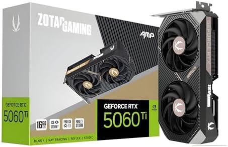 ZOTAC Gaming GeForce RTX 5060 Ti 8GB Twin Edge OC DLSS 4 8GB GDDR7 128 bit 28 Gbps PCIE 5 0 Gaming Graphics Card  IceStorm 2 0 Cooling  SFF Ready  ZT B50610H 10M