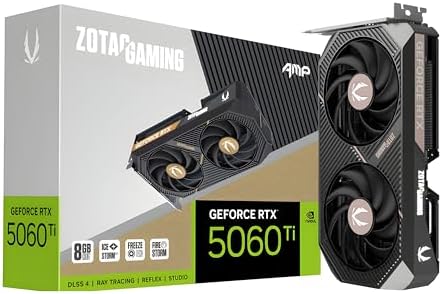 ZOTAC Gaming GeForce RTX 5060 Ti 8GB Twin Edge OC DLSS 4 8GB GDDR7 128 bit 28 Gbps PCIE 5 0 Gaming Graphics Card  IceStorm 2 0 Cooling  SFF Ready  ZT B50610H 10M