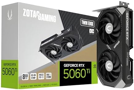 ZOTAC Gaming GeForce RTX 5060 Ti 16GB AMP DLSS 4 16GB GDDR7 128 bit 28 Gbps PCIE 5 0 Gaming Graphics Card  IceStorm 2 0 Cooling  White LED Lighting  ZT B50620F 10M