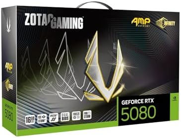 PRODUCTO AGOTADO - ZOTAC Gaming GeForce RTX 5080 Solid OC White Edition DLSS 4 16GB GDDR7 256 bit 30 Gbps PCIE 5 0 Gaming Graphics Card  IceStorm 3 0 Advanced Cooling  Spectra 2 0 ARGB Lighting  ZT B50800Q 10P