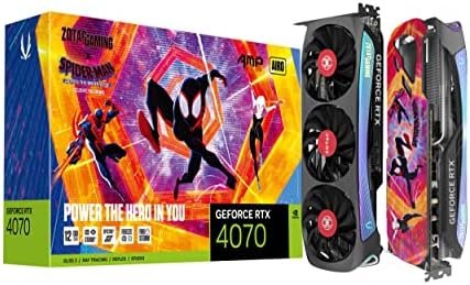 ZOTAC Gaming GeForce RTX 4070 AMP AIRO Spider Man  Across The Spider Verse Inspired Graphics Card Bundle  ZT D40700F 10SMP