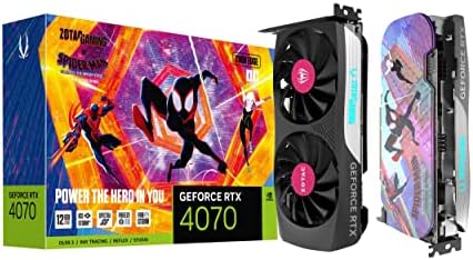 ZOTAC Gaming GeForce RTX 4070 Twin Edge OC Spider Man  Across The Spider Verse Inspired Graphics Card Bundle  ZT D40700H 10SMP