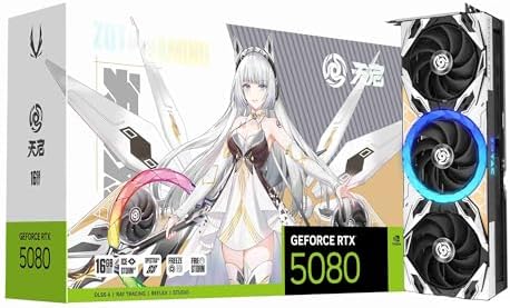 ZOTAC Gaming GeForce RTX 5080 Solid CORE OC DLSS 4 16GB GDDR7 256 bit 30 Gbps PCIE 5 0 Gaming Graphics Card  IceStorm 3 0 Advanced Cooling  Spectra RGB Lighting  ZT B50800J2 10P