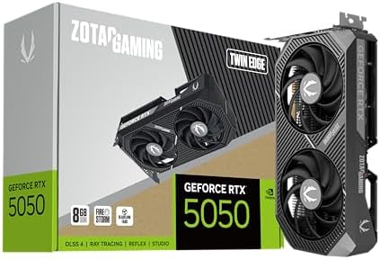 ZOTAC Gaming GeForce RTX 5050 Solo DLSS 4 8GB GDDR6 128 bit 20 Gbps PCIE 5 0 Gaming Graphics Card  SFF Ready Super Compact Card  ZT B50500G 10L