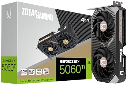 ZOTAC Gaming GeForce RTX 5060 Ti 8GB Twin Edge OC DLSS 4 8GB GDDR7 128 bit 28 Gbps PCIE 5 0 Gaming Graphics Card  IceStorm 2 0 Cooling  SFF Ready  ZT B50610H 10A